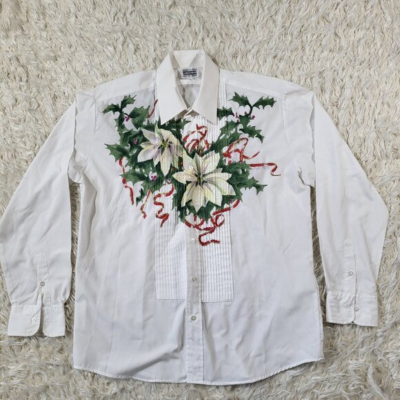 Broadway Tuxmakers Tops - Vintage Broadway Tuxmakers Hand Painted Tuxedo Shirt - Size L / 34-35